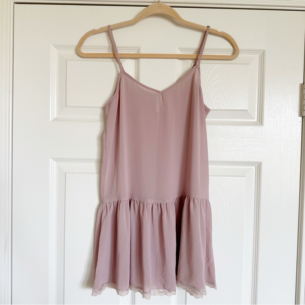 Frenchie Lilac Chiffon Tunic Top
